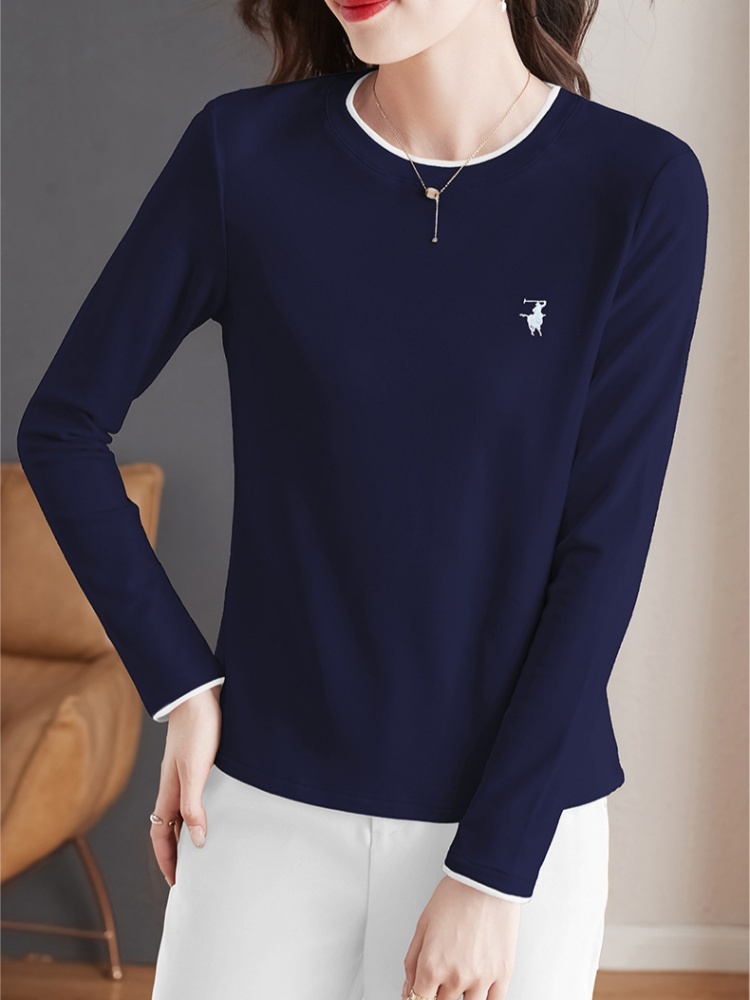 【92精梳棉】轩凌子双层拼接圆领T恤SSS82430125·花灰色