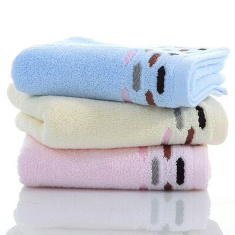 三利毛巾纯棉洗脸面巾6条装·彩缎面巾9601粉黄蓝各2条