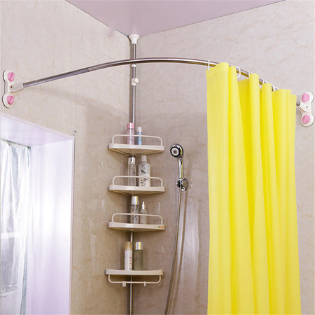 宝优妮浴室卫生间弧形浴帘杆免打孔浴帘杆无所有评论