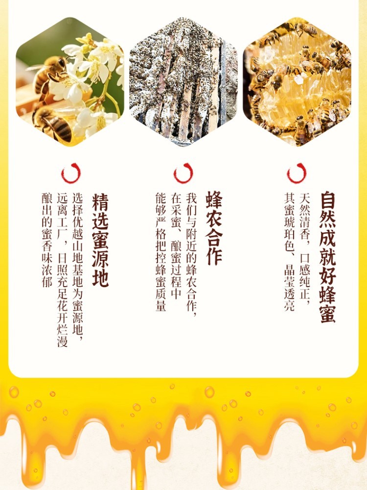 陕西秦岭山花土蜂蜜500g*4瓶