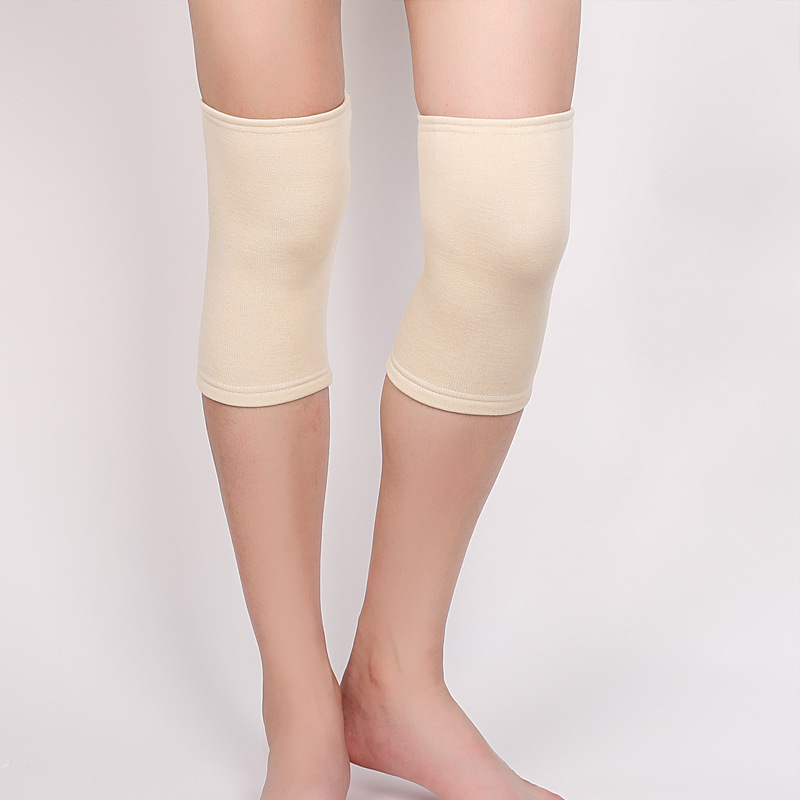 （2对4只）100%桑蚕丝拉绒舒适保暖不闷护膝·短款（米白色+粉色）