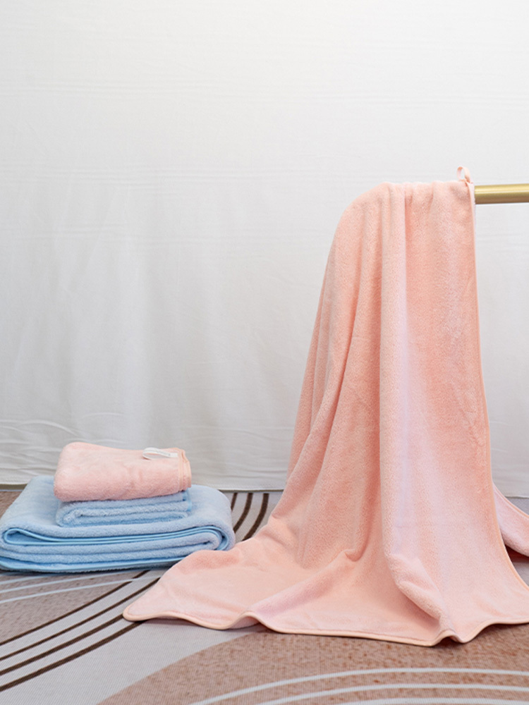 【合众精选】毛浴巾组合三件套70*140cm（蓝色/粉色） TN-PB25034