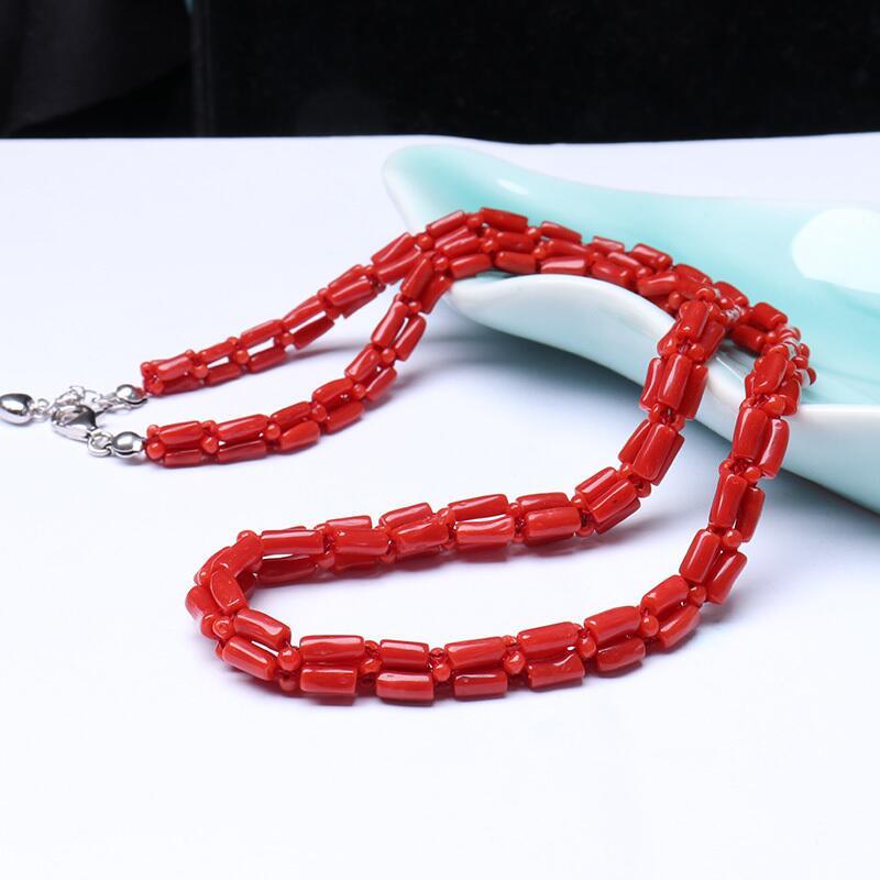 映时红珊瑚编织 项链