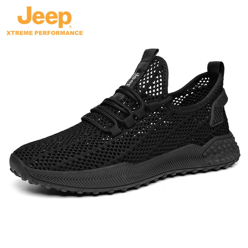 jeep夏季男鞋透气薄款镂空防臭P211291269·黑色