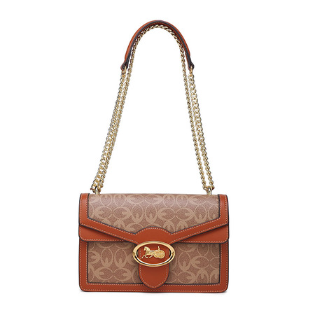 冠驰链条女包棕色