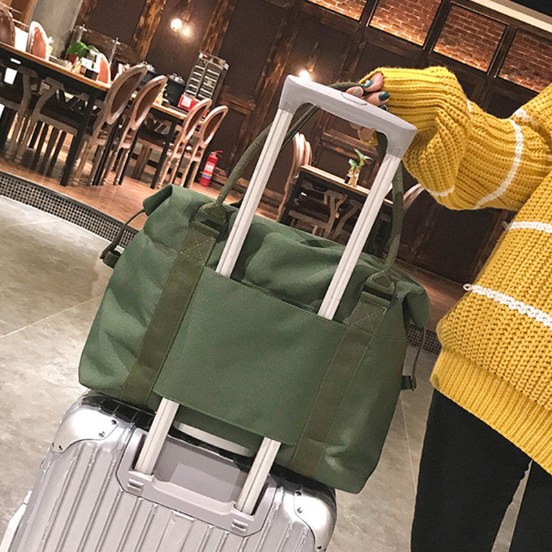 (特价款)时尚撞色男女通用大容量手提行李短途旅行时尚休闲包·绿色