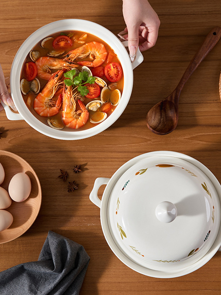 带盖双耳大汤碗陶瓷大号家用酸菜鱼汤盆