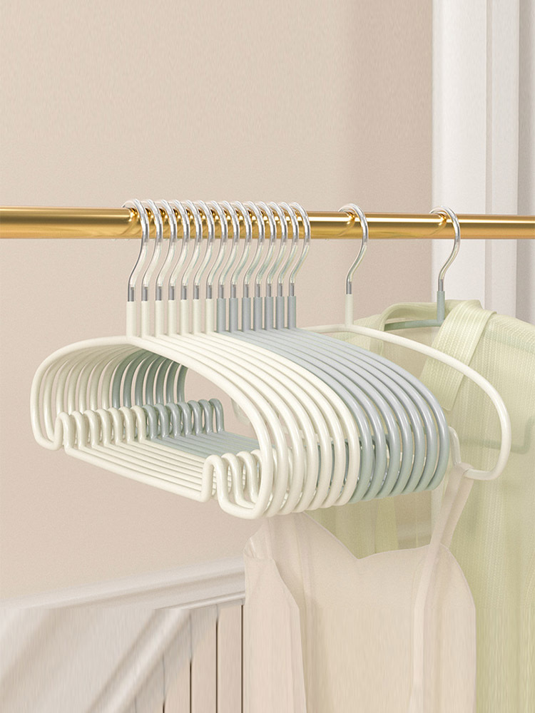 鑫乐睿多功能晾衣架防滑无痕纳米浸塑衣挂40个装·墨绿819