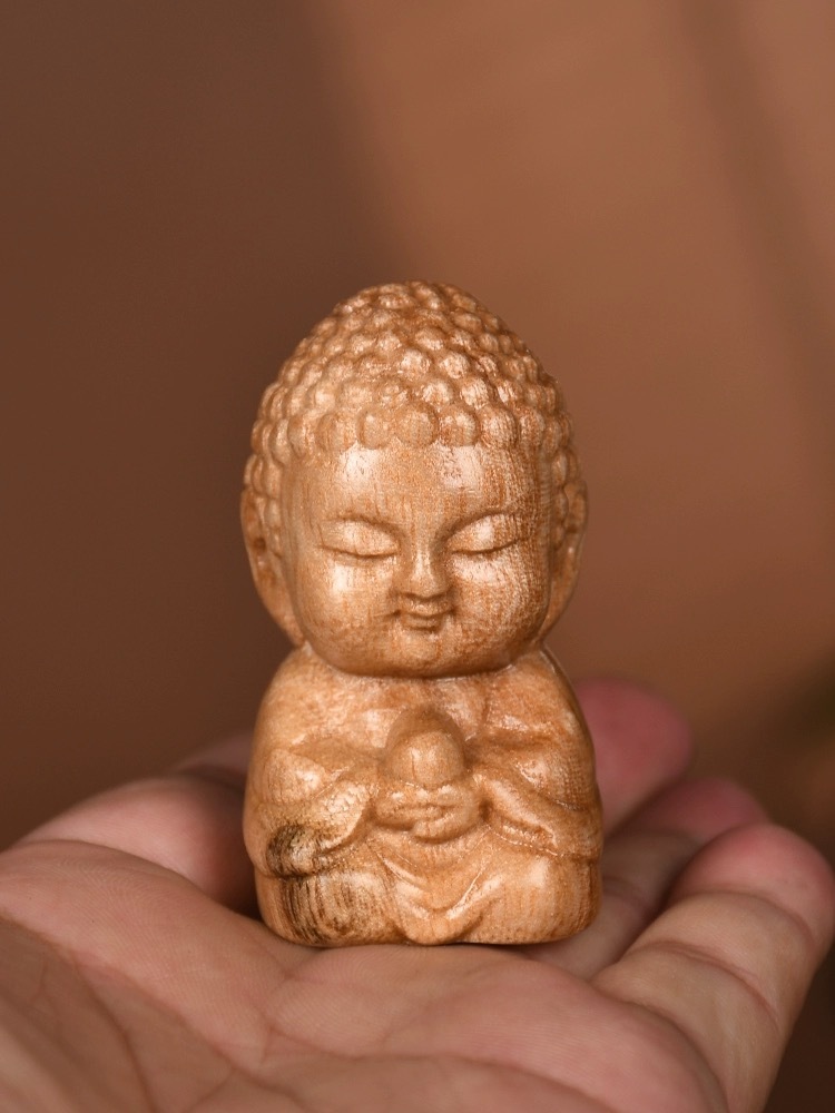 百年许氏 香樟木释迦摩尼小如来佛像客厅车载摆件