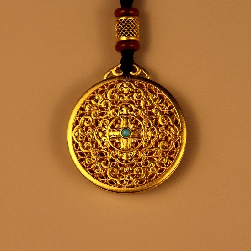 老万年吉祥福运古法金吊坠·金色