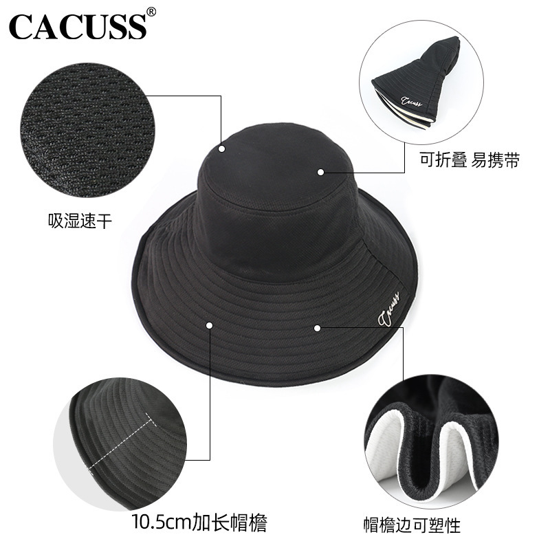 CACUSS双面戴防紫外线遮阳帽C0266·藏青+黄色