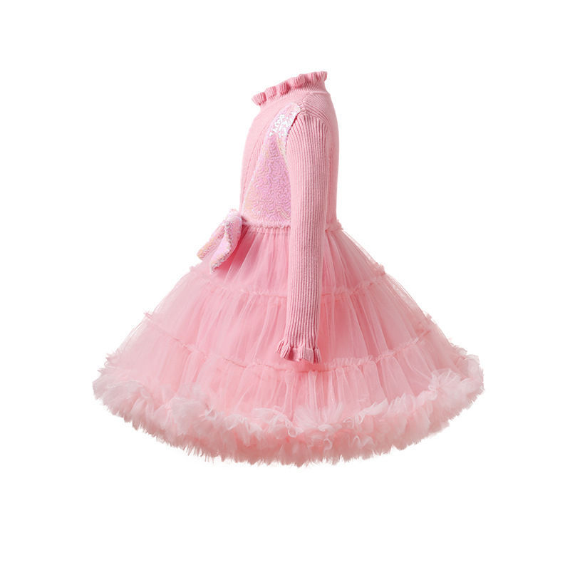 2023新年儿童小礼服公主连衣裙-22YD032·粉红色