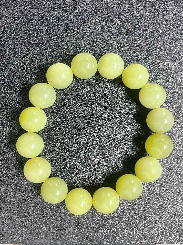 和田玉黄玉手串12MM