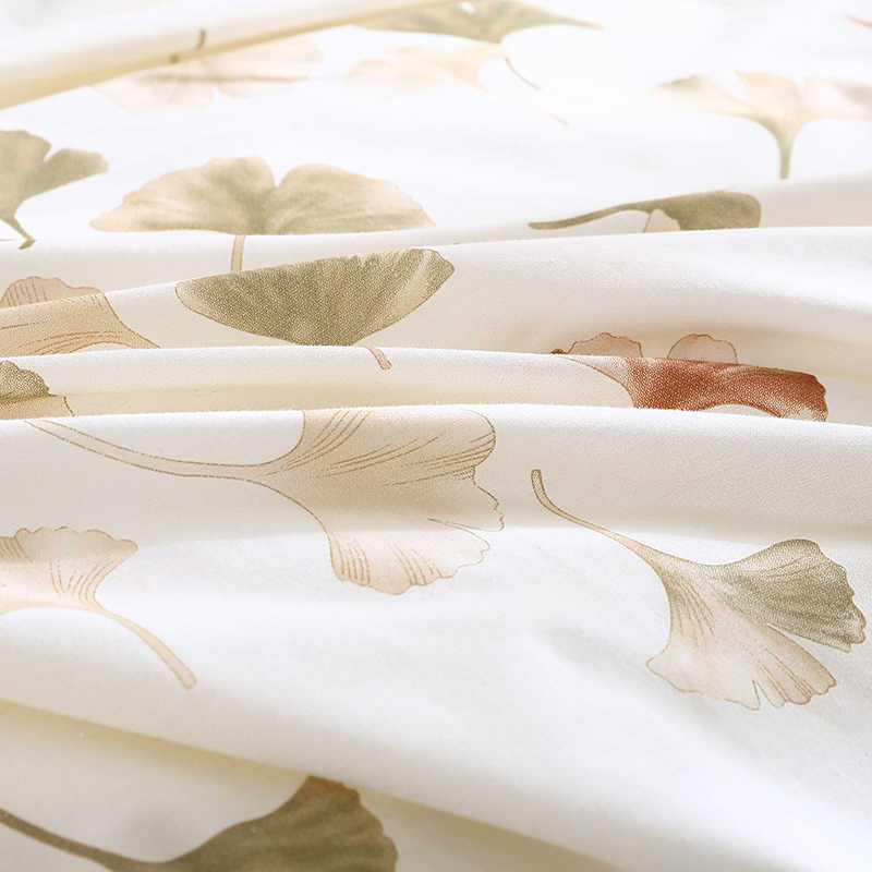 梦洁家纺60S四件套全棉纯棉被套床单简约床上用品·60s原生棉印花四件套：伽柏 1.8M（220×240）