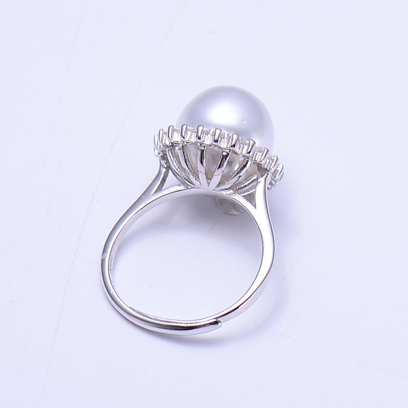 岛上明珠 海水极光澳白s925银戒指太阳花款·澳白