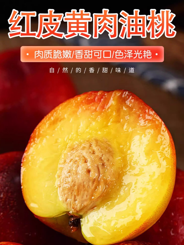 【净重5斤】山东麻点红皮黄心油桃  香甜多汁 