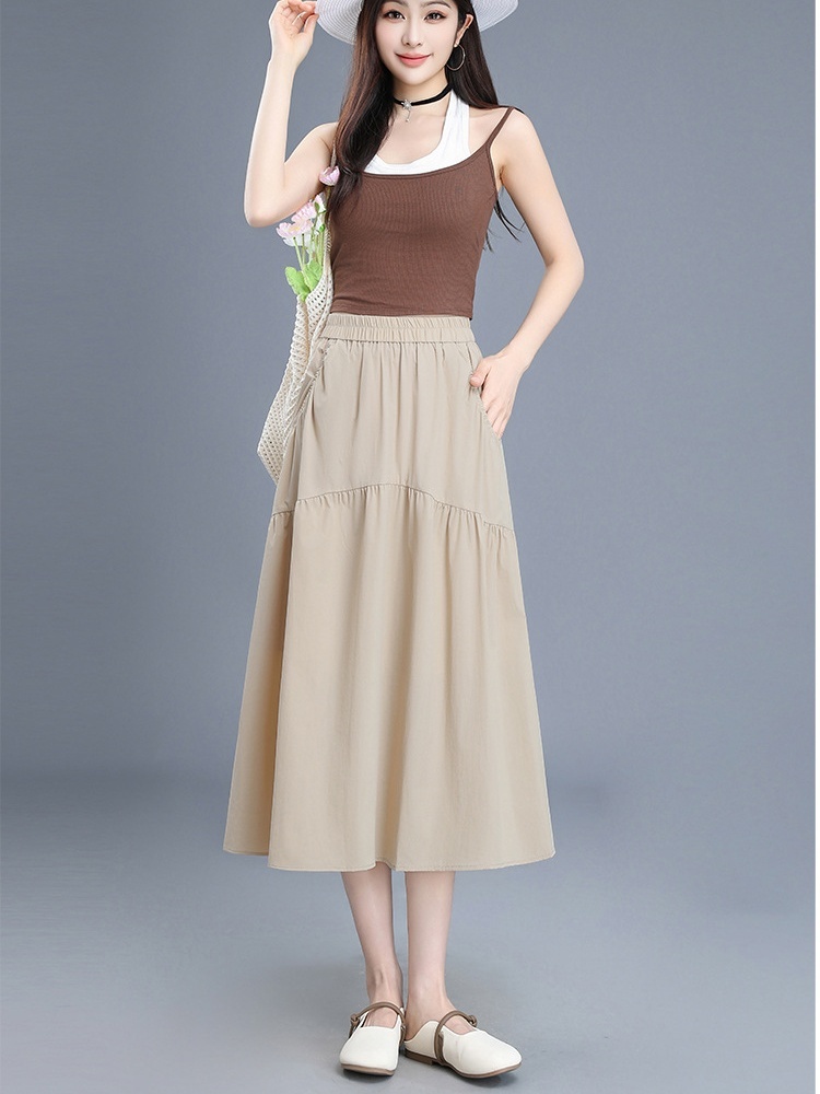 梦卓旋松紧腰口袋半身裙XH0560·黑色