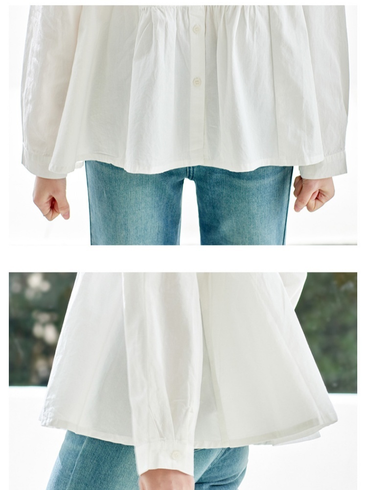 100棉可风各圆领甜美气质衬衫512057·白色