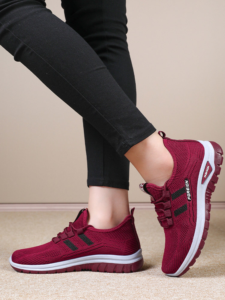 【爆款秒杀】时尚撞色品质耐穿缓震护脚加厚后跟运动鞋·紫色