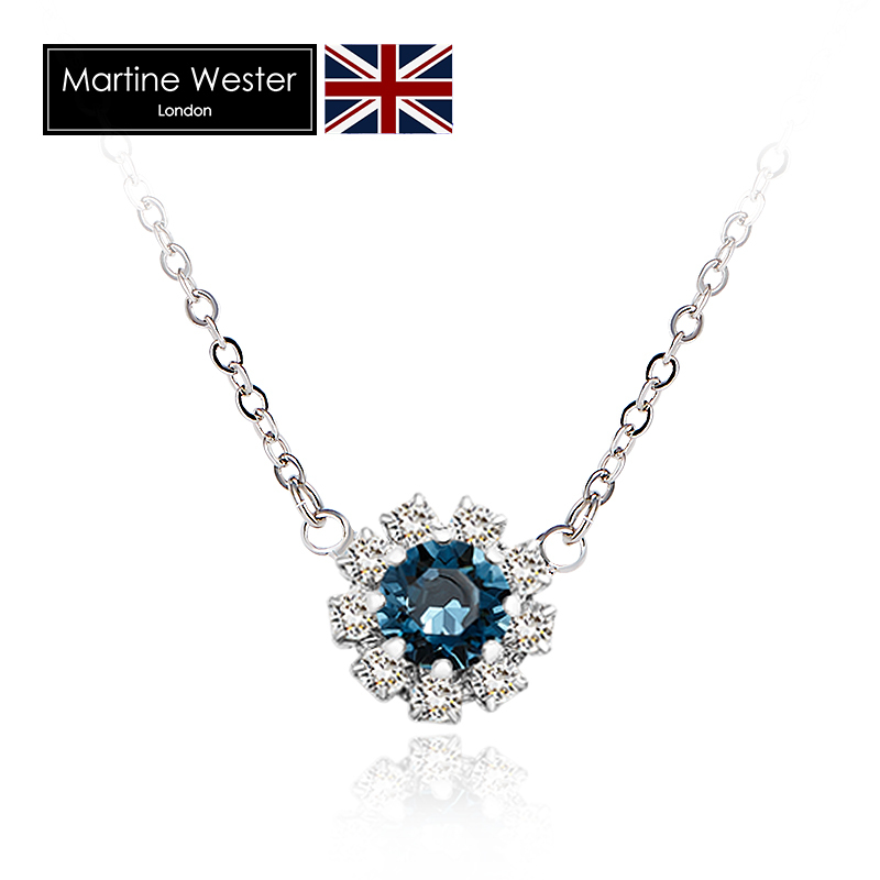 martine wester 〔经典〕镀白金墨蓝色梦露项链·墨蓝
