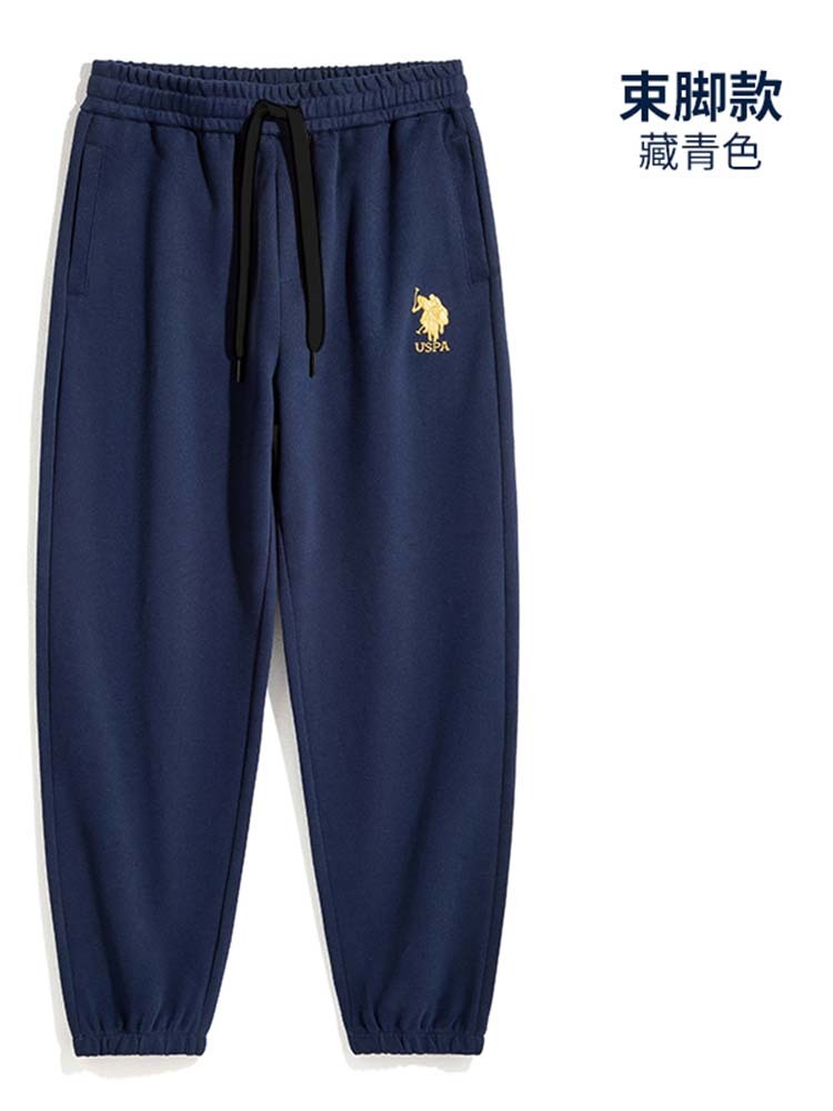 USPA春秋款华棉复牛奶丝卫裤K653·藏青(束口)