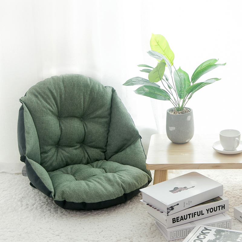 KATES HOME新款棉麻加厚靠垫一体座椅坐垫1只装·豆绿
