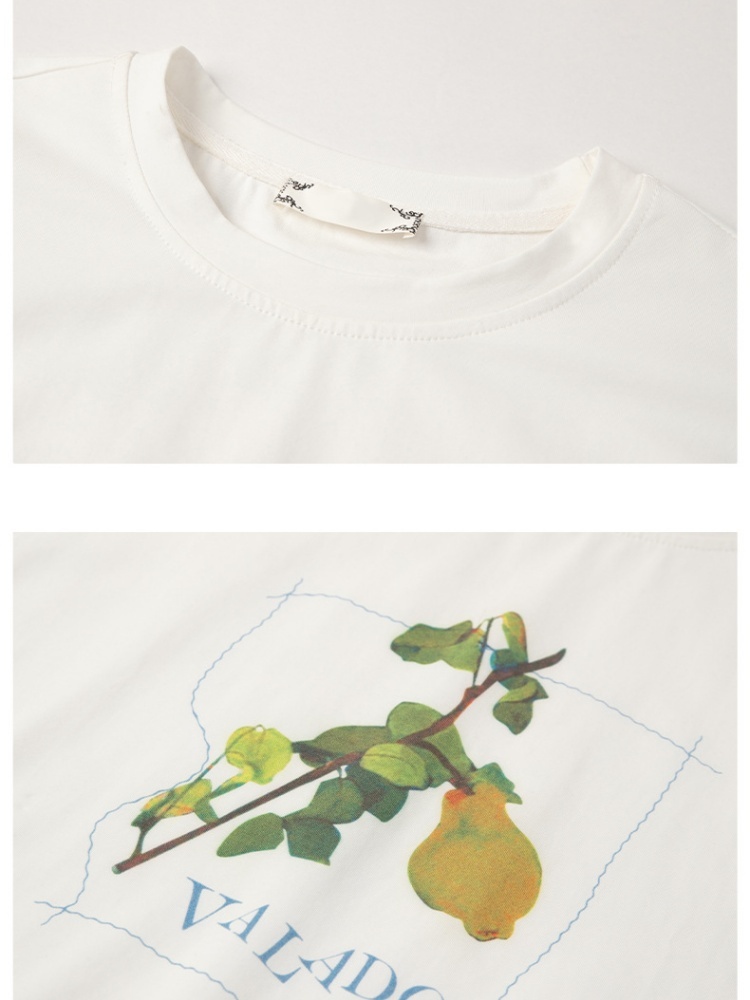 【95棉】凯诗帕宽松喷画短袖T恤6438·白色