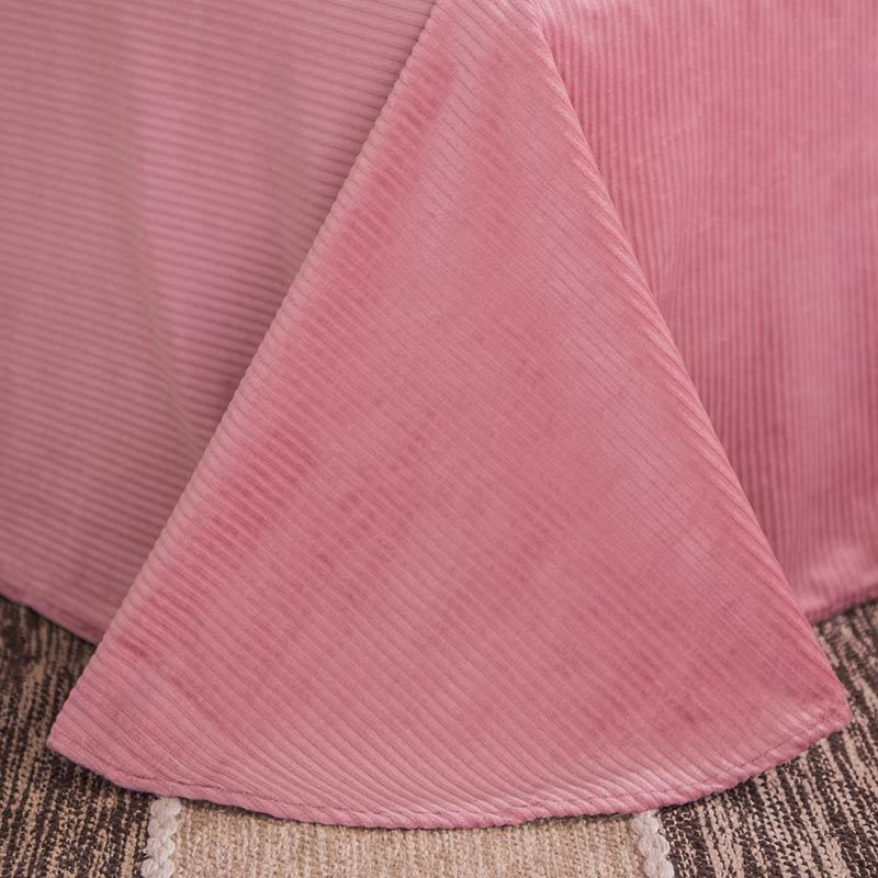 莱薇暖冬纯色保暖3d立体丽丝绒四件套五尺床5色可选藕粉