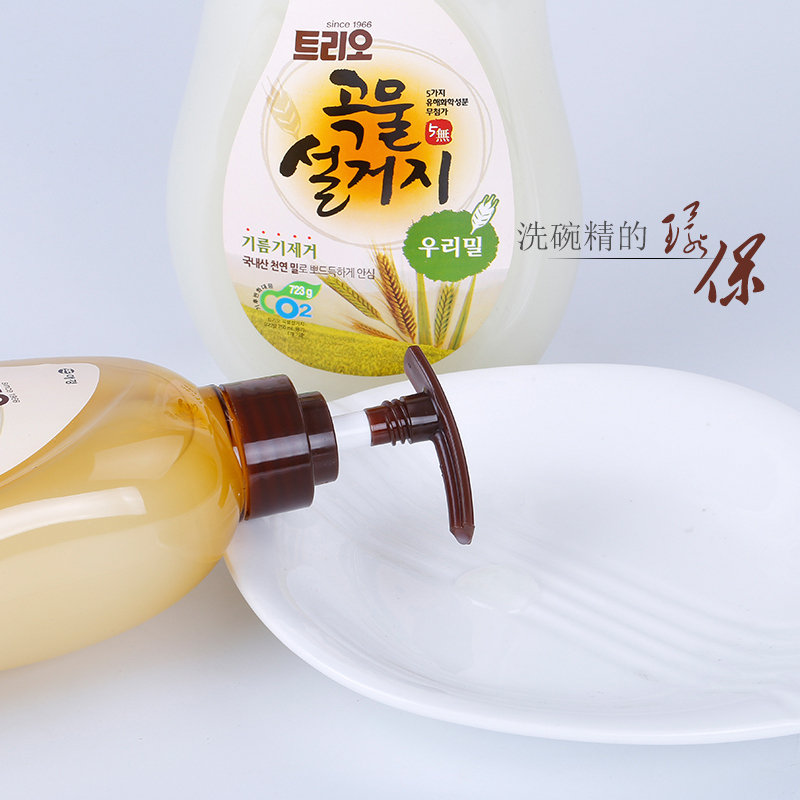 韩国进口AEKYUNG/爱敬Trio米糠+小麦洗洁精·随机750ml*3瓶