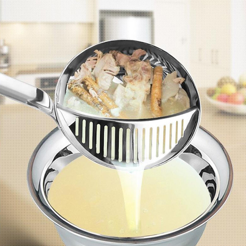 厨房煎铲夹两用勺组合 可铲可分离  加宽双夹二合一 盛汤隔汤渣 方便实用！