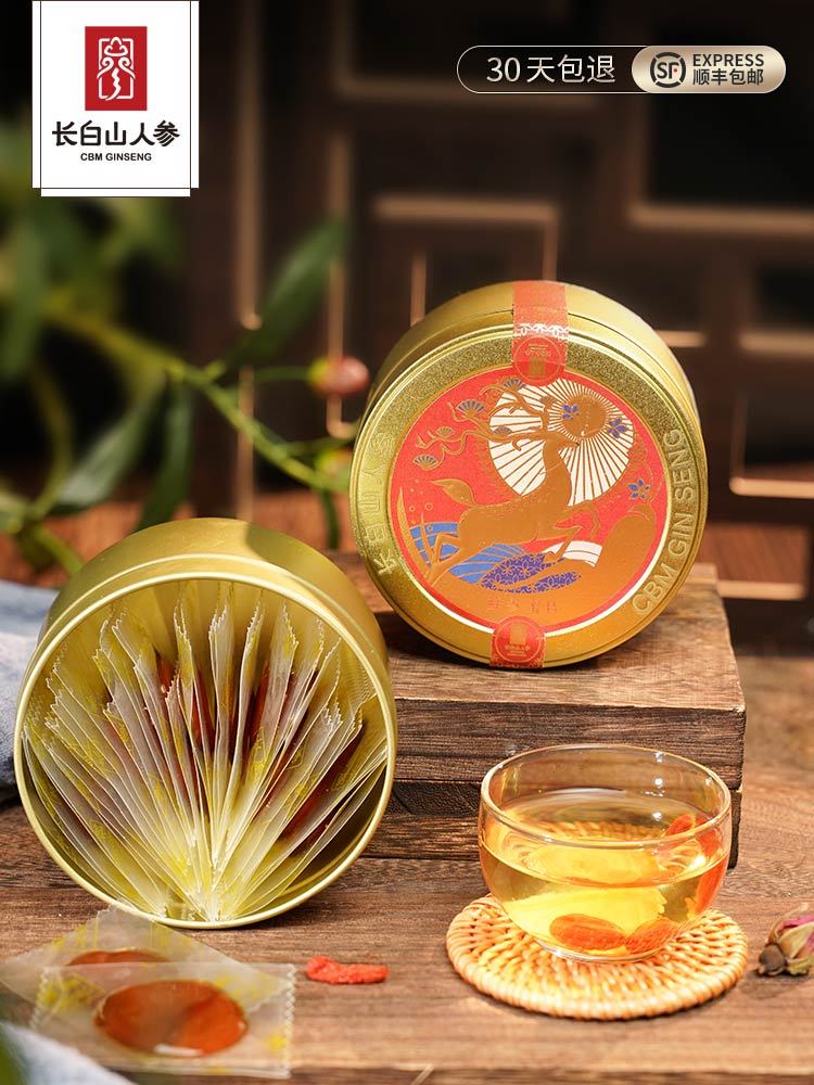 人参蜜片*4盒+鲜参5支+礼袋1个