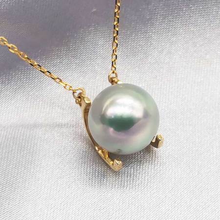 明益珠宝18k金akoya真多麻海水珍珠卡地亚套链吊坠859mm