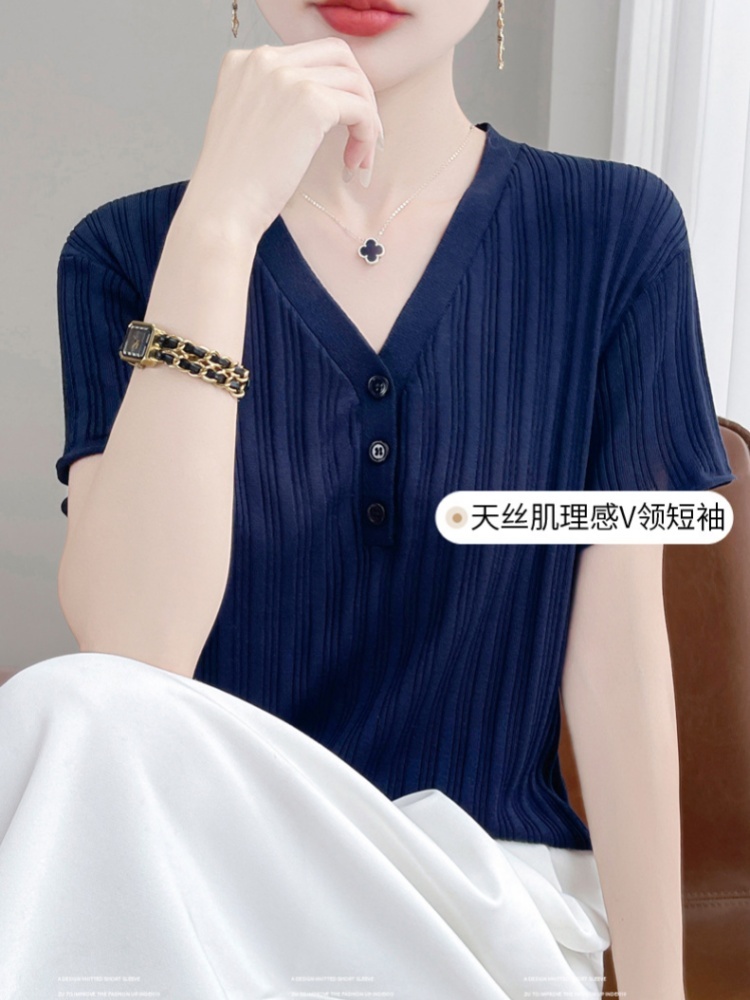 【丝滑天丝】特舒简约轻薄针织衫TS-041·灰色
