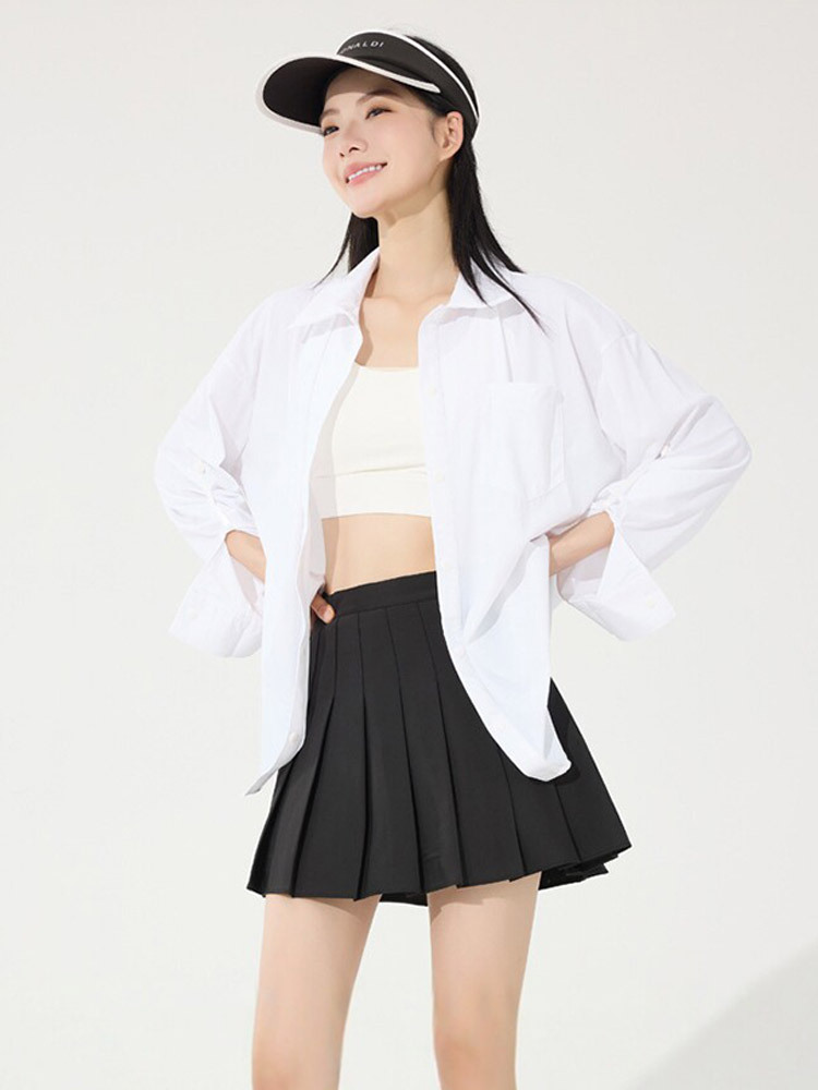 【质检UPF50+/专柜同款】设计师时尚冰感透气防晒衬衫·火龙果色