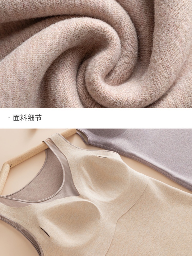【蚕丝羊绒】雅美乔网纱德绒保暖背心YR20·紫色