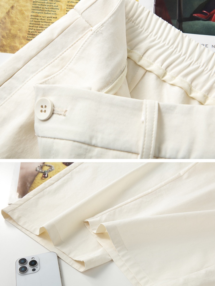 【大牌代工厂出品】和顺圣棉感后松紧阔腿九分裤26023·米杏色