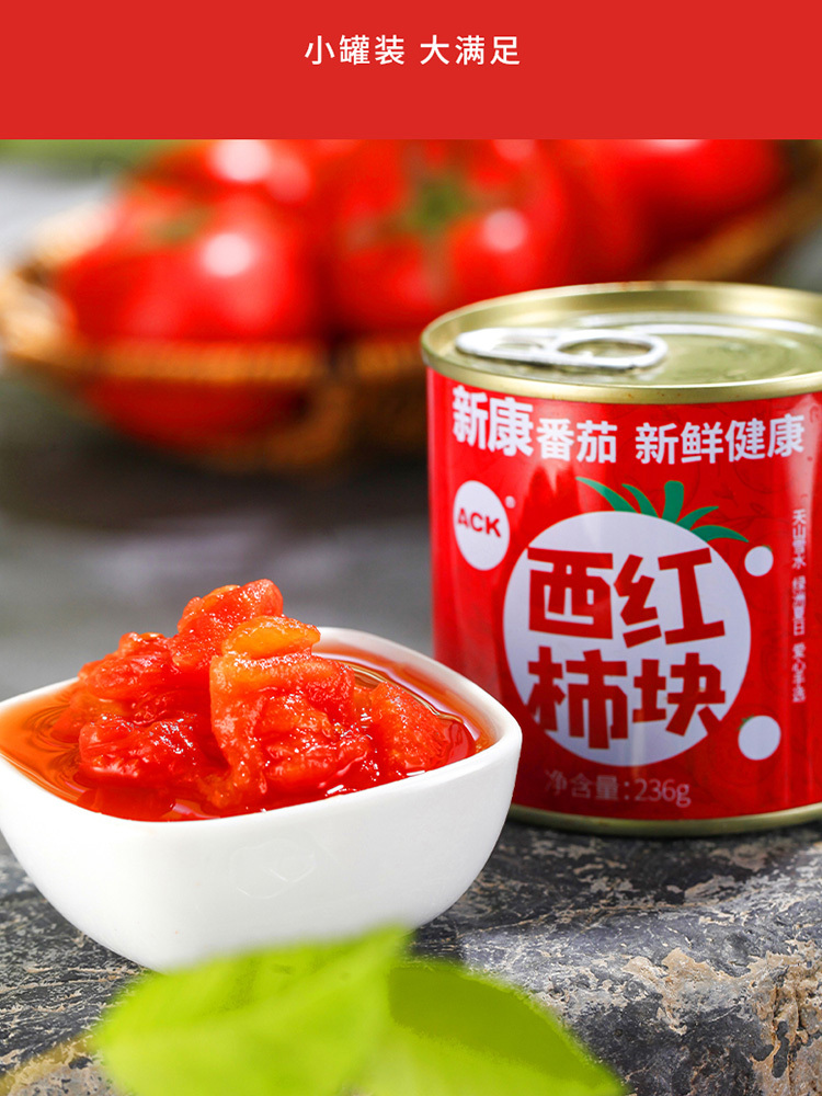 【有山有水】新疆新康西红柿块236g*8罐