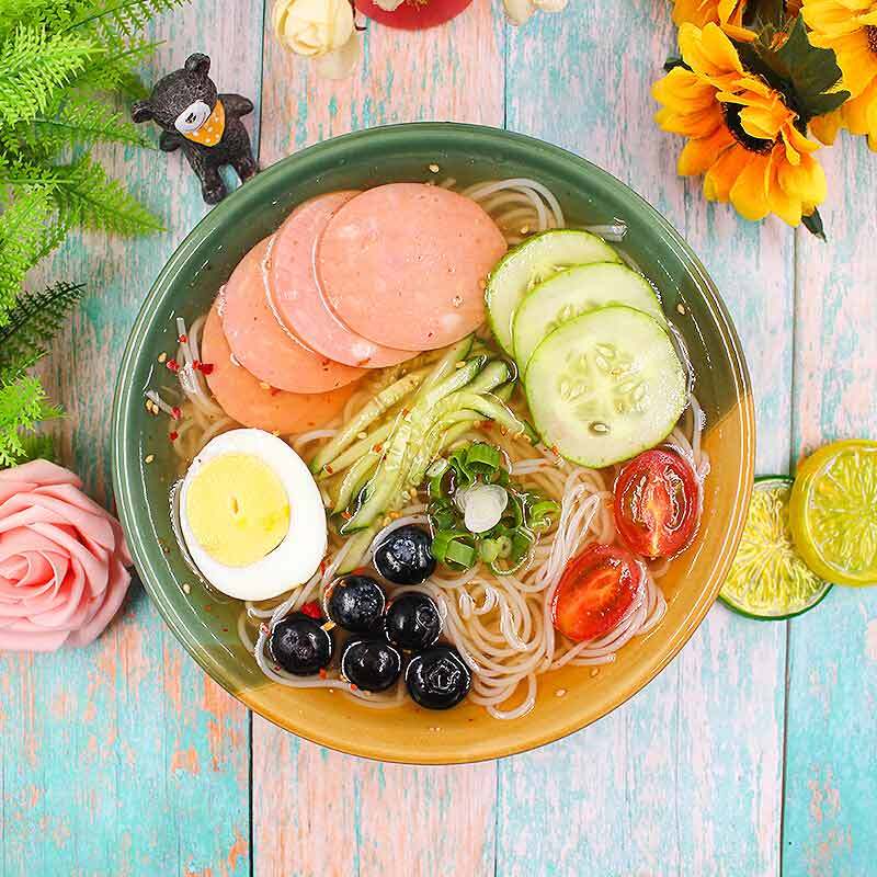 东北大妈正宗朝鲜水果味冷面380g5袋蓝莓味2香梨2蜜桃1