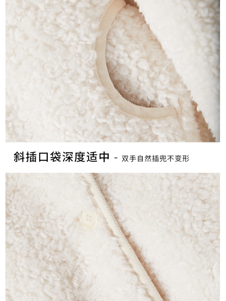 可风各时尚羊羔毛圆领外套510012·灰绿色