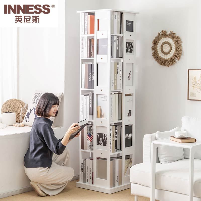 英尼斯INNESS·万向轮实木可移动六层书架置物架