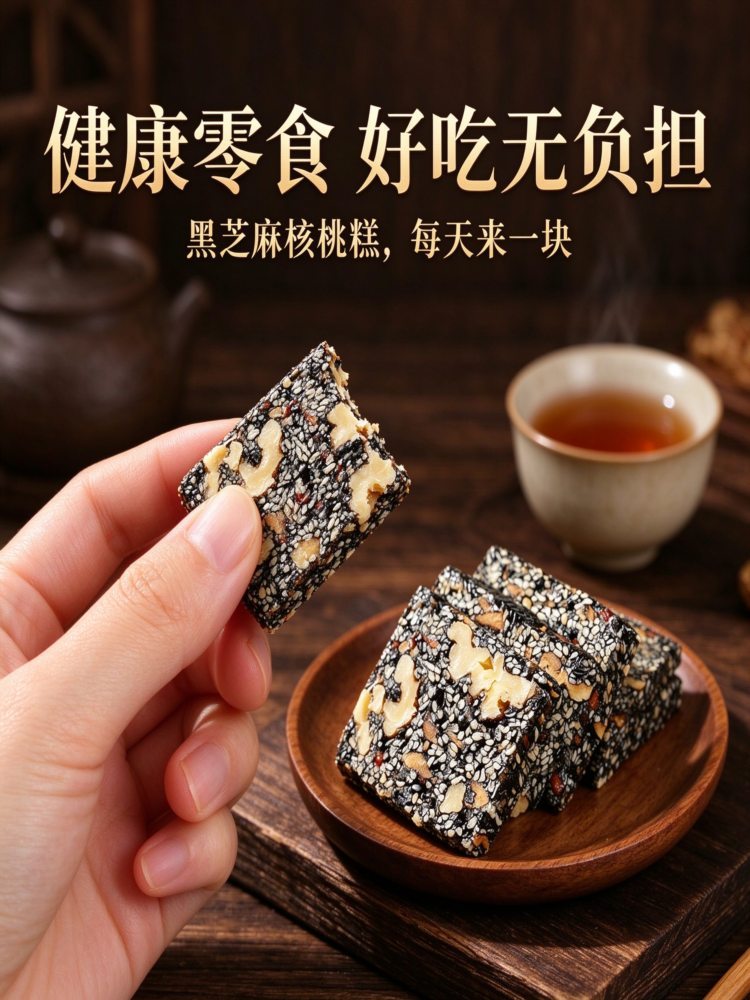 黑芝麻枸杞核桃红枣核桃糕 200克*4袋 软糕点健康独立包装切糕解馋