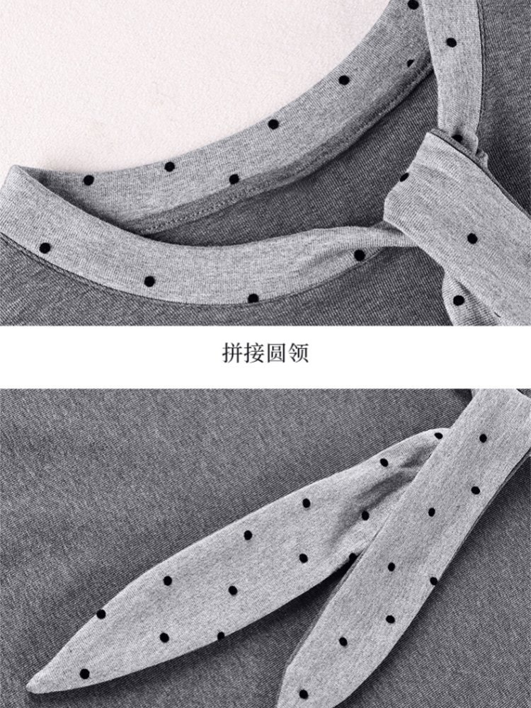 【92精梳棉】轩凌子兔领拼接袖口T恤XS82610073·白色