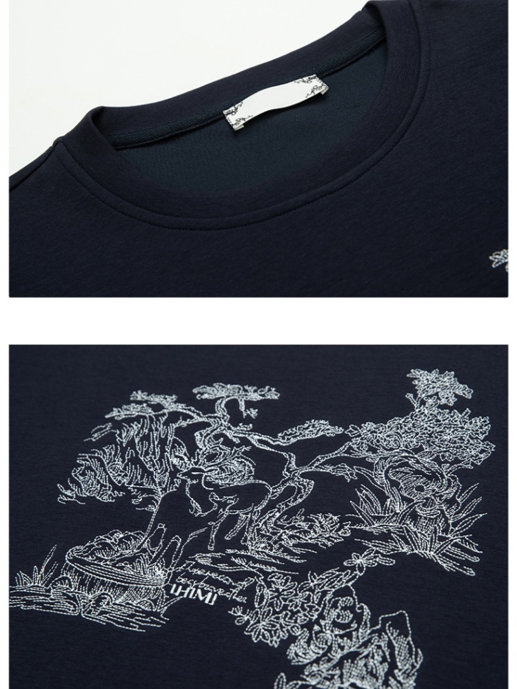 凯诗帕宽松刺绣卫衣6413·深蓝