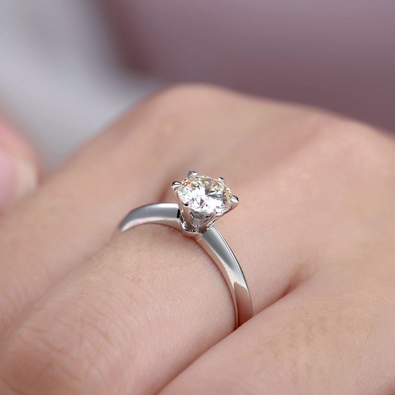 deenfan 18k白金1.2克拉钻戒永恒(天然钻石带证书)·18k白金天然钻石