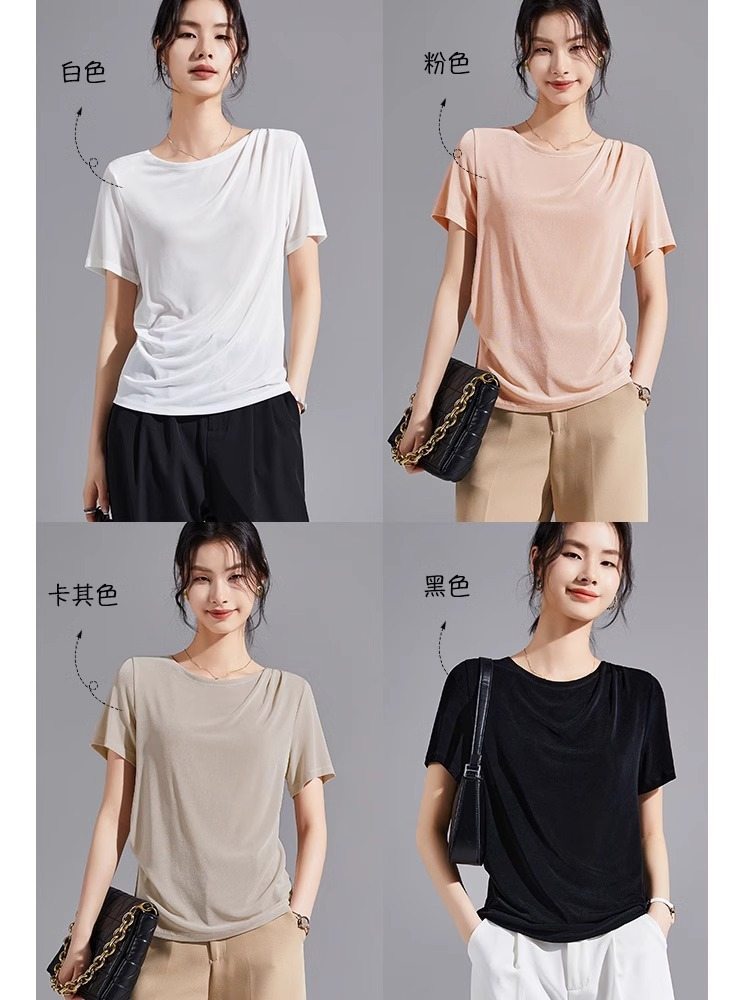 【烫金三醋酸】修娴凉感面膜T恤M685·黑色