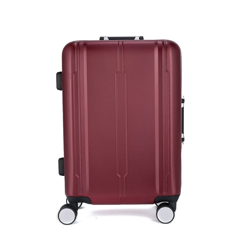 皮尔卡丹24寸铝框行李箱拉杆箱静音万向轮登机男女潮大容量旅行箱·红色