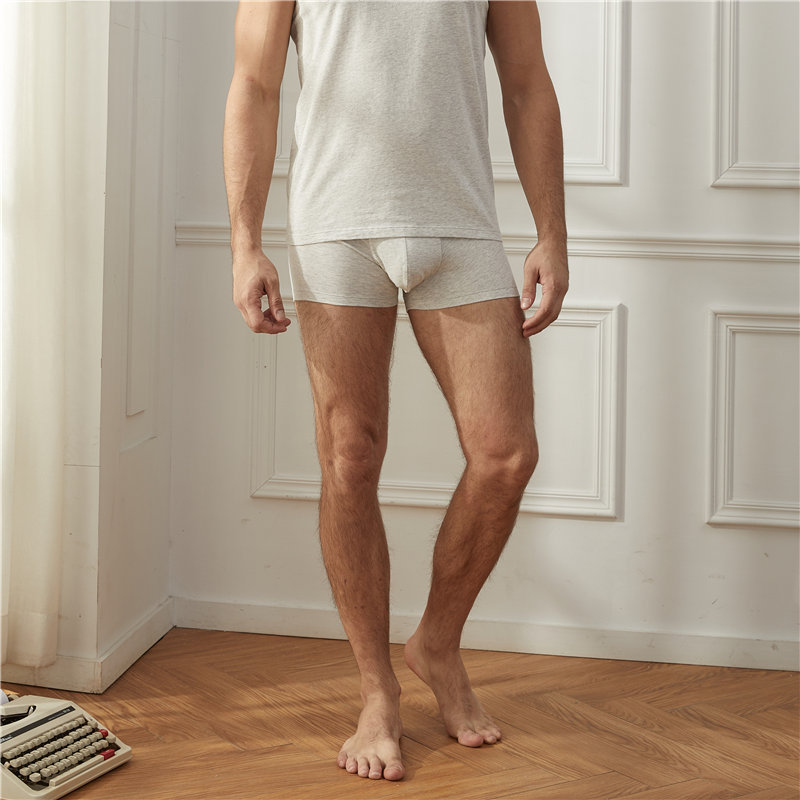 凯瑞斯（2条装）舒柔纯棉平角裤-·麻灰色
