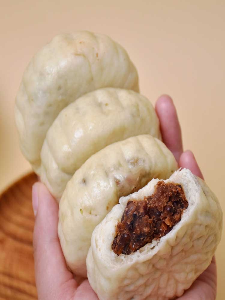抹茶蔬菜薄皮绿豆包400g*5袋