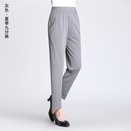 ANYMANNER.M新款夏季薄款宽松高腰休闲冰丝长裤·329720315长裤-灰色