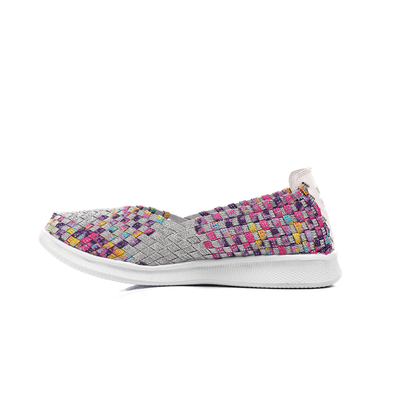 新款一脚蹬彩虹编织鞋·紫色A87  紫色A87